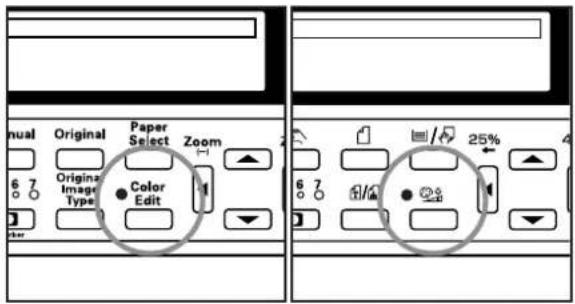 Océ OP30C - Press the Color Edit key to light the corresponding indicator. - 1