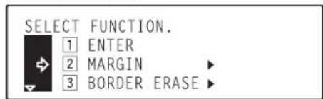 Océ OP30C - Use the ▲ cursor or the ▼ cursor key to select "2 Margin" and then press the Enter key. - 2