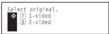 Océ OP30C - Use the ▲ cursor or the ▼ cursor key to specify the type of originals being copied. - 1