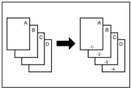 Océ OP30C - Printing page numbers on copies [Print page numbers mode] - 1