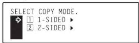 Océ OP30C - Use the ▲ cursor or the ▼ cursor key to select the type of finished copies you want to make. - 2