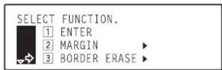 Océ OP30C - Use the ▲ cursor or the ▼ cursor key to select "3 Border Erase" and then press the Enter key. - 2