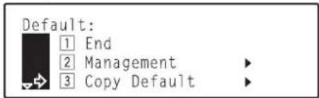 Océ OP30C - Use the ▲ cursor or the ▼ cursor key to select "|3| Copy Default". - 1