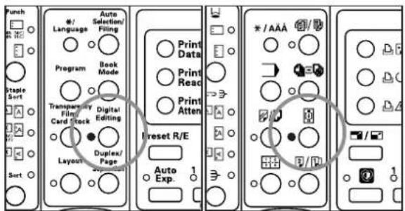 Océ OP30C - Press the Digital Editing key to light the corresponding indicator. - 1