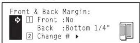 Océ OP30C - Check the settings shown for the front & back margins. If you - 1