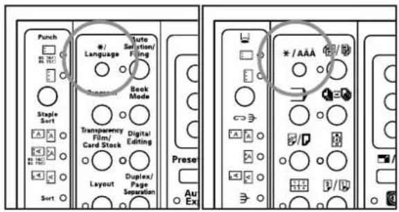 Océ OP30C - Press the \*/Language key. - 1