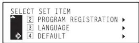 Océ OP30C - Use the ▲ cursor or the ▼ cursor key to select "4 Default". - 2