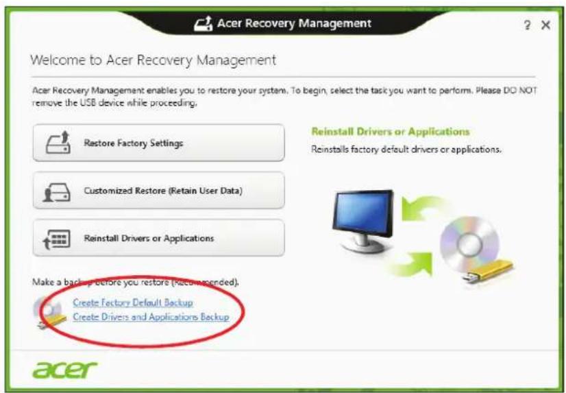ACER Aspire M5-581 - Erstellen einer Kopie von Treibern und Applikationen - 1
