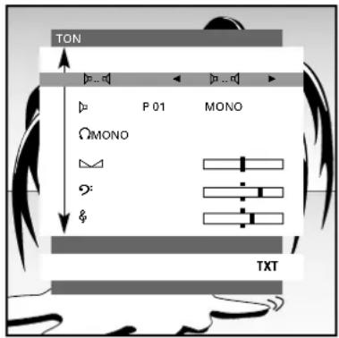 TOSHIBA 28N04D - »Ton« Menü aufrufen - 1