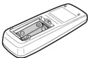 SHARP 15FJ25S - Einlegen der Batterien in die Fernbedienung - 2