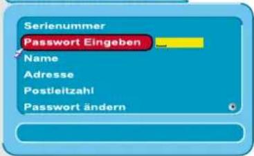 Serienummer Password Eingeben Name Adresse Postleitzahl Password ändern