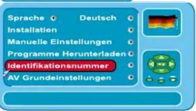 Sprache Deutsch Installation Manuelle Einstellungen Programme Herunterladen Identifikationsnummer AV Grundeinstellungen