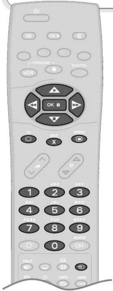 OK II VIEWLINK VCR OK EXIT X MENU P 1 2 3 GH JKL MND 4 5 6 PORTS TUV WAYZ 7 8 9 GUIDE 0 CH HELP ADD ADD ADD ADD