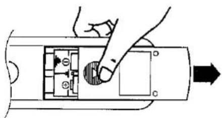 SHARP DV5460S - Einlegen der Batterien in die Fernbedienung - 1