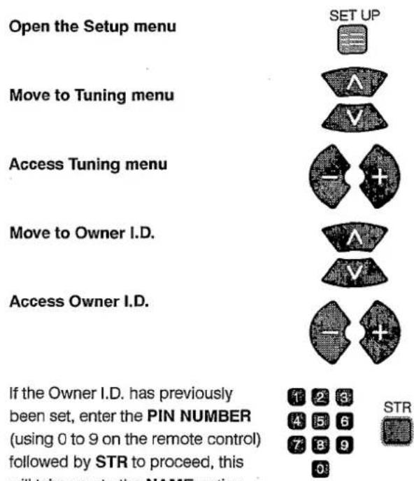 PANASONIC TX-28LD4C - Owner I.D. allows you to enter a security code and address information so that in the unfortunate event of theft it will help the Police to determine the owner. - 1