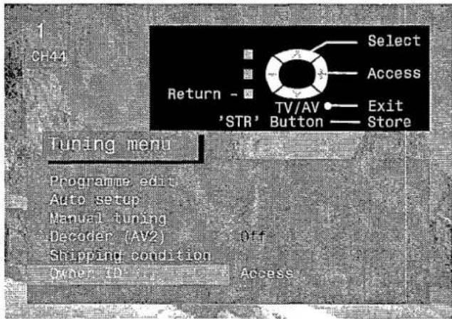PANASONIC TX-28LD4C - Owner I.D. allows you to enter a security code and address information so that in the unfortunate event of theft it will help the Police to determine the owner. - 8