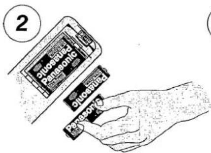 PANASONIC TX-28LD4C - INSERTING THE REMOTE CONTROL BATTERIES - 2