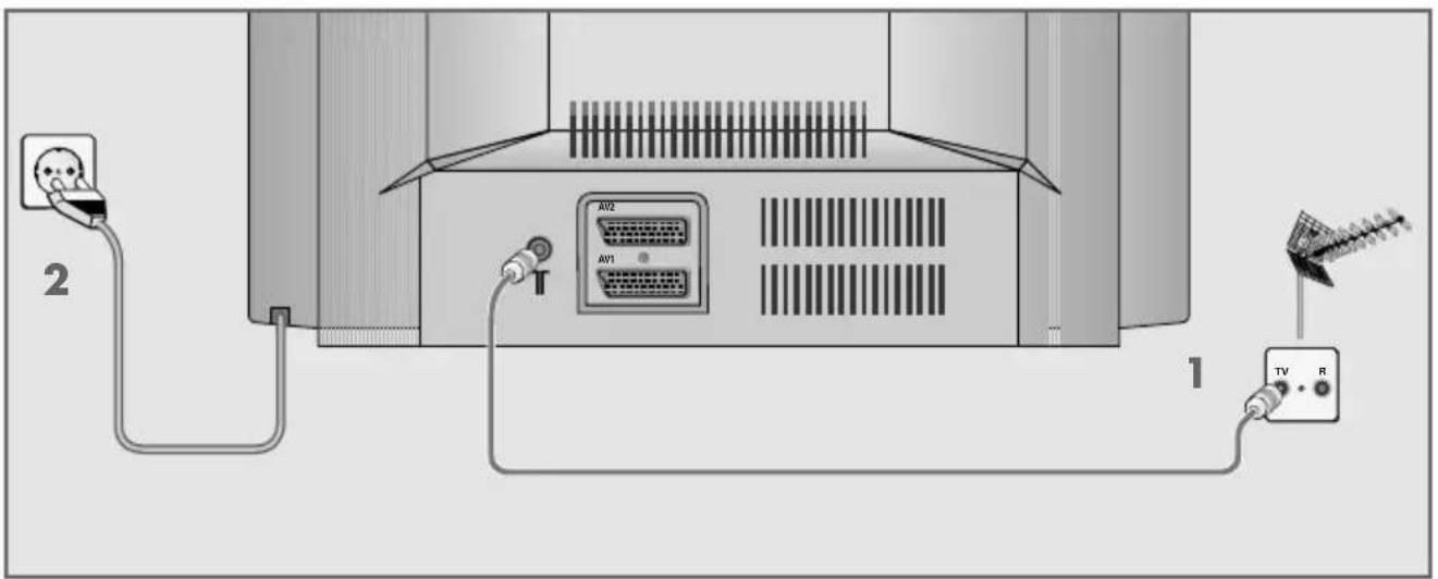 GRUNDIG Arcance 55 Flat MF 55-2401-5 TOP - Antenne und Netzkabel anschließen - 1
