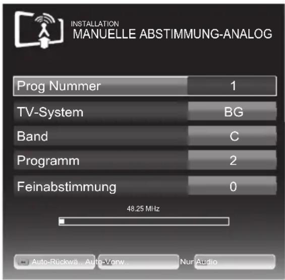 GRUNDIG 32 VLE 8220 BF - Analoge Fernseh-Programme durch Eingeben der Kanalzahlen einstellen - 1