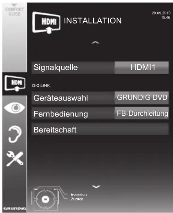 GRUNDIG 32 VLE 8220 BF - Gerätesteuerung - 1