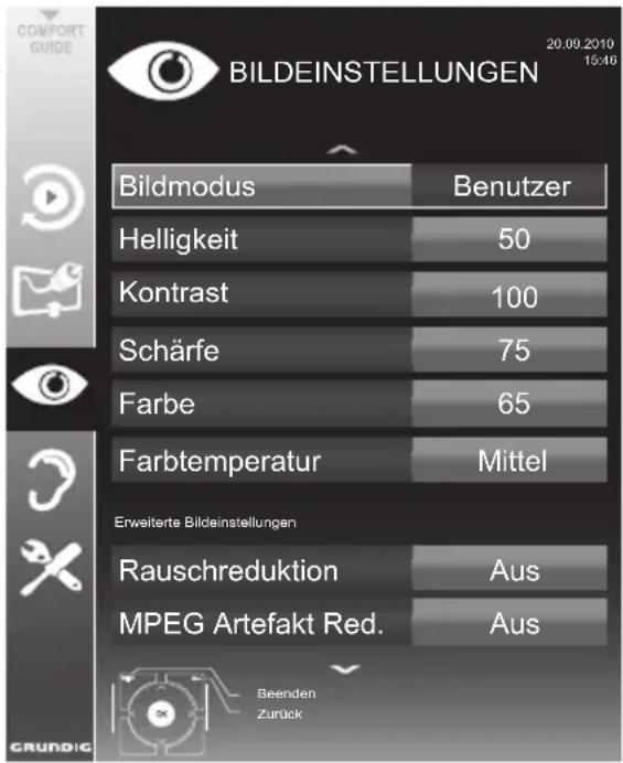 GRUNDIG 32 VLE 8220 BF - Bildeinstellungen - 1