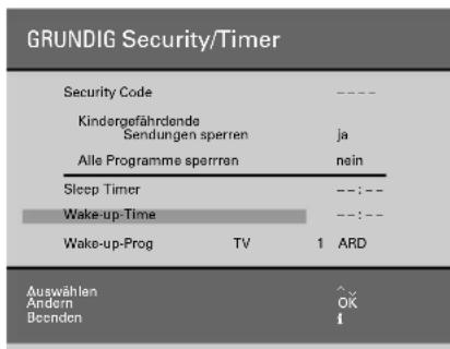 GRUNDIG M 82 1690 9 TOP LOG - Einschaltzeit eingeben (Wake-up Time) \* - 2