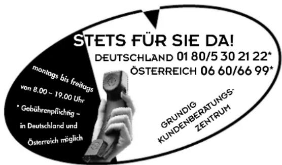 GRUNDIG M 82 1690 9 TOP LOG - GRUNDIG Kundenberatungszentrum - 1