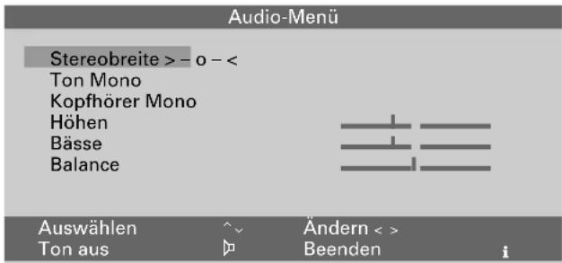 GRUNDIG M 82 1690 9 TOP LOG - Audio-Menü aufrufen - 1