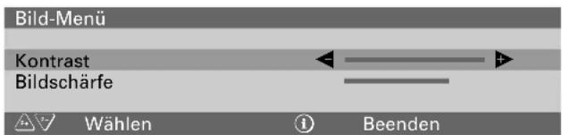 GRUNDIG M 72 105 IDTV - Kontrast und Bildschärfe ändern - 1