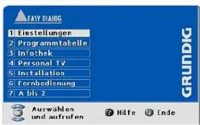 GRUNDIG Fine Arts Vision MFW 82-725-9 DVD - Das Menü »EASY DIALOG« - 1