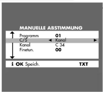 GRUNDIG Elegance st70 900 dolby - Fernseh-Programme einstellen – durch manuelle Eingabe - 2