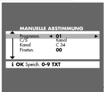 GRUNDIG Elegance st70 900 dolby - Fernseh-Programme einstellen – durch manuelle Eingabe - 1