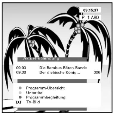 GRUNDIG Elegance m72 270 idtv log - Drücken Sie hierzu die Taste ○AKT. - 1