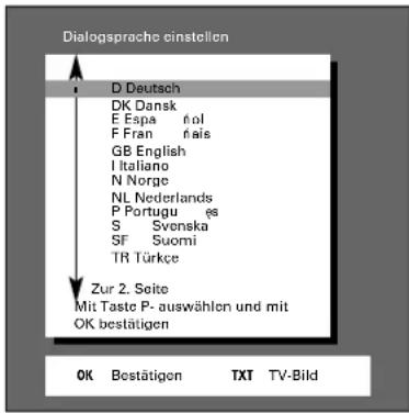 GRUNDIG Denver SE 8227-8 PIP - Dialogsprache einstellen - 3