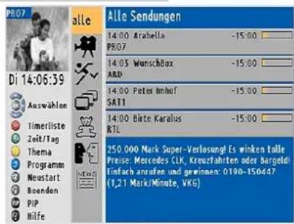 GRUNDIG Cinaro 72 Flat MF 72-5310-8 DOLBY - Fernsehsendungen sortieren - 1