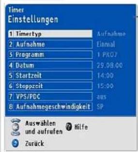 GRUNDIG Cinaro 72 Flat MF 72-5310-8 DOLBY - Die Timer-Liste - 1