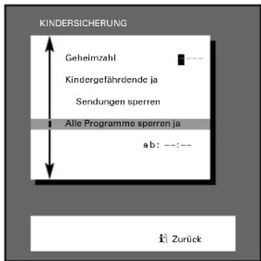 GRUNDIG Atlanta SE 7220 IDTV LOG - Alle Programme sperren - 1