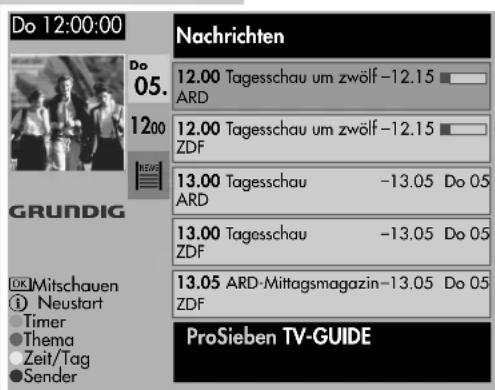 GRUNDIG Arganto 82 Flat MFW 82-530-9 DPL - Die Fernsehsendungen nach Themen sortieren - 2