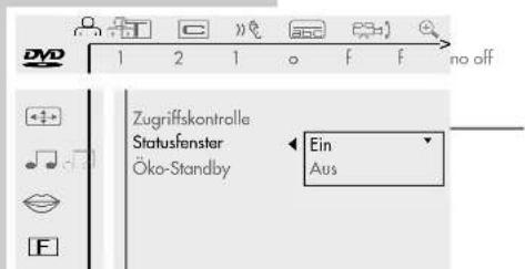 GRUNDIG Arganto 82 Flat MFW 82-530-9 DPL - Statusanzeige des DVD-Players Ein-/oder Ausschalten - 1