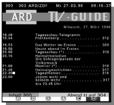 GRUNDIG ST 70 255 IDTV LOG - ☐ Fernsehsendungen: "Zur Zeit im Programm" - 2