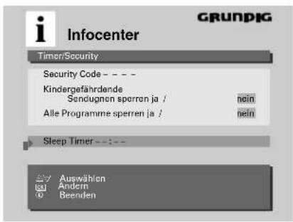 GRUNDIG ST 70 160 IDTV - Ausschaltzeit eingeben (Sleep Timer) \* - 5
