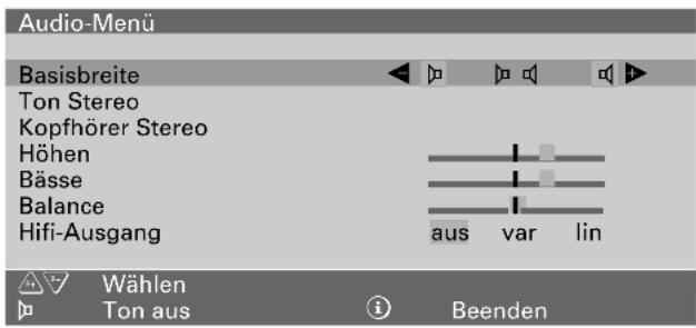 GRUNDIG ST 70 150 IDTV - Audio-Menü aufrufen - 1