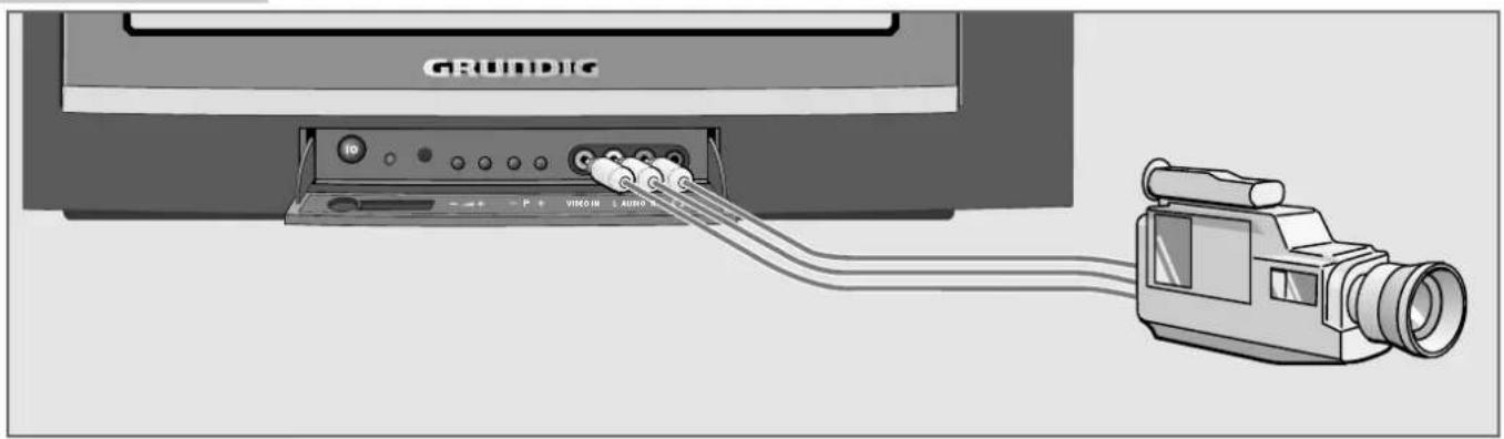 GRUNDIG Xentia 55 M F55 5101 NIC DOLB - Camera-Recorder an Buchse »AV3« anschließen - 1