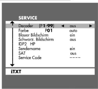 GRUNDIG Xentia 55 M F55 5101 NIC DOLB - Einstellungen für alle Programmplätze (1-99) - 2