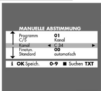 GRUNDIG Xentia 55 M F55 5101 NIC DOLB - Fernseh-Programme einstellen – durch den Suchlauf - 1
