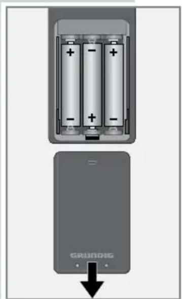 GRUNDIG Vision ECO 32-6950 - Batterien in die Fernbedienung einlegen - 1
