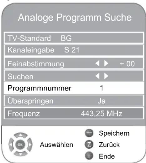 GRUNDIG Vision 9 32-9071 - Analoge Fernseh-Programme einstellen – durch Eingeben der Kanalzahlen - 1