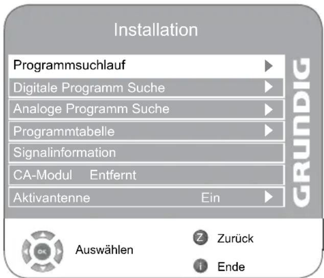 GRUNDIG Vision 9 32-9071 - Digitale Fernseh-Programme vom Kabelanbieter einstellen – mit dem Programmsuchlauf - 1