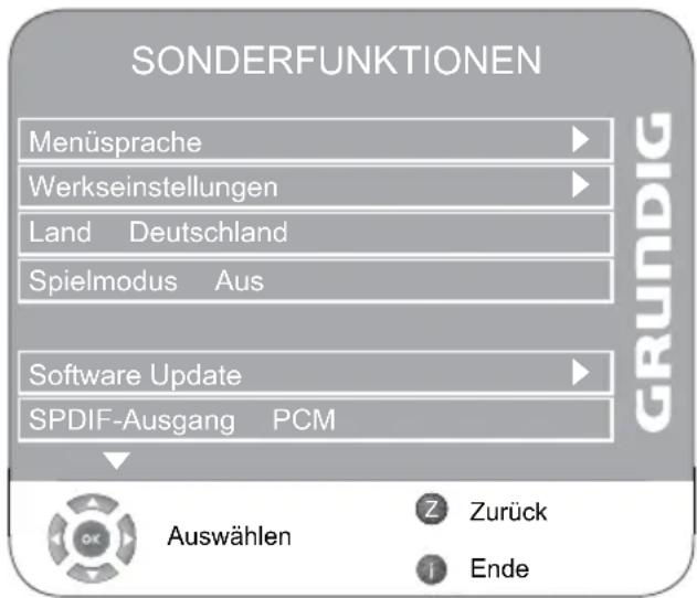 GRUNDIG Vision 9 32-9071 - Funktionen im Menü Sonder- funktionen - 1