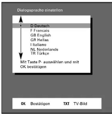 GRUNDIG SYDNEY 100 SE 7021 IDTV-PIP - Dialogsprache einstellen - 3